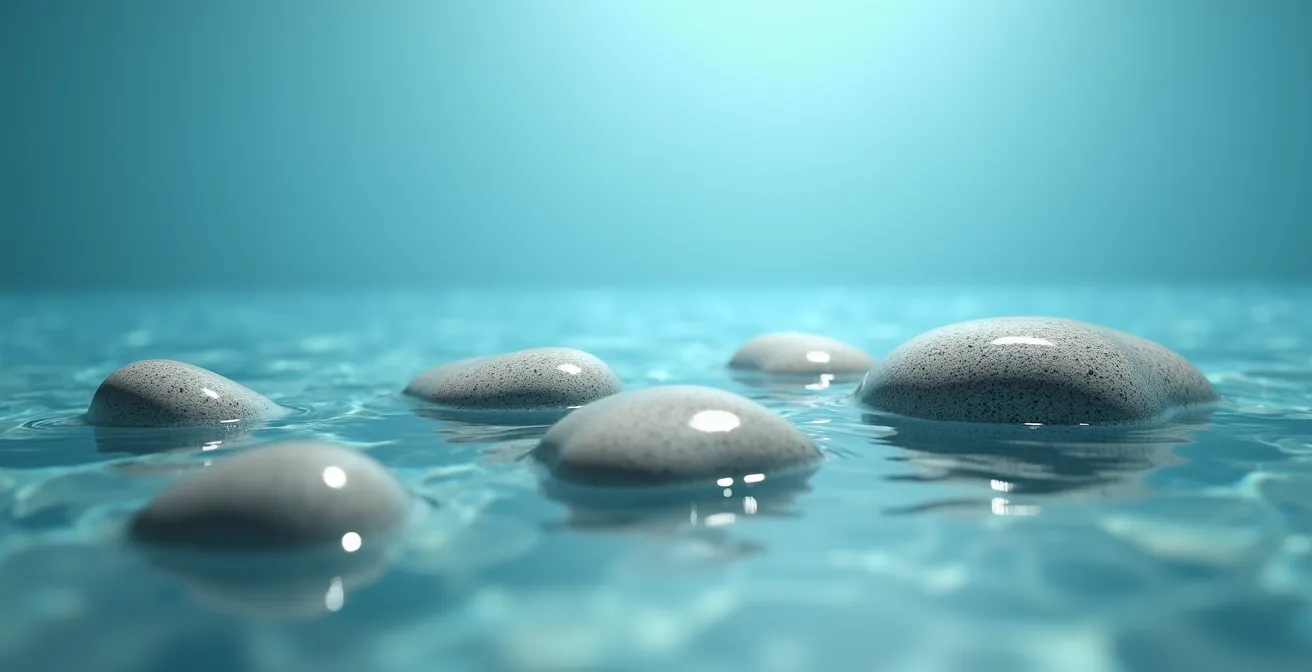 Comparaison visuelle entre résistance de l'eau et gravité sur les muscles